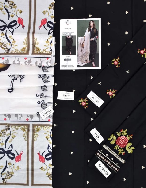 3 PCS Women Unstitched Suit