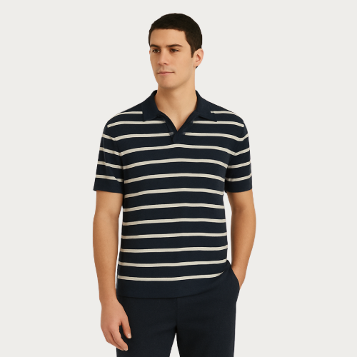 Striped Knit Polo