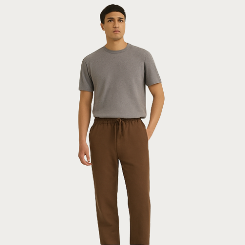 Textured Straight-Leg Pants