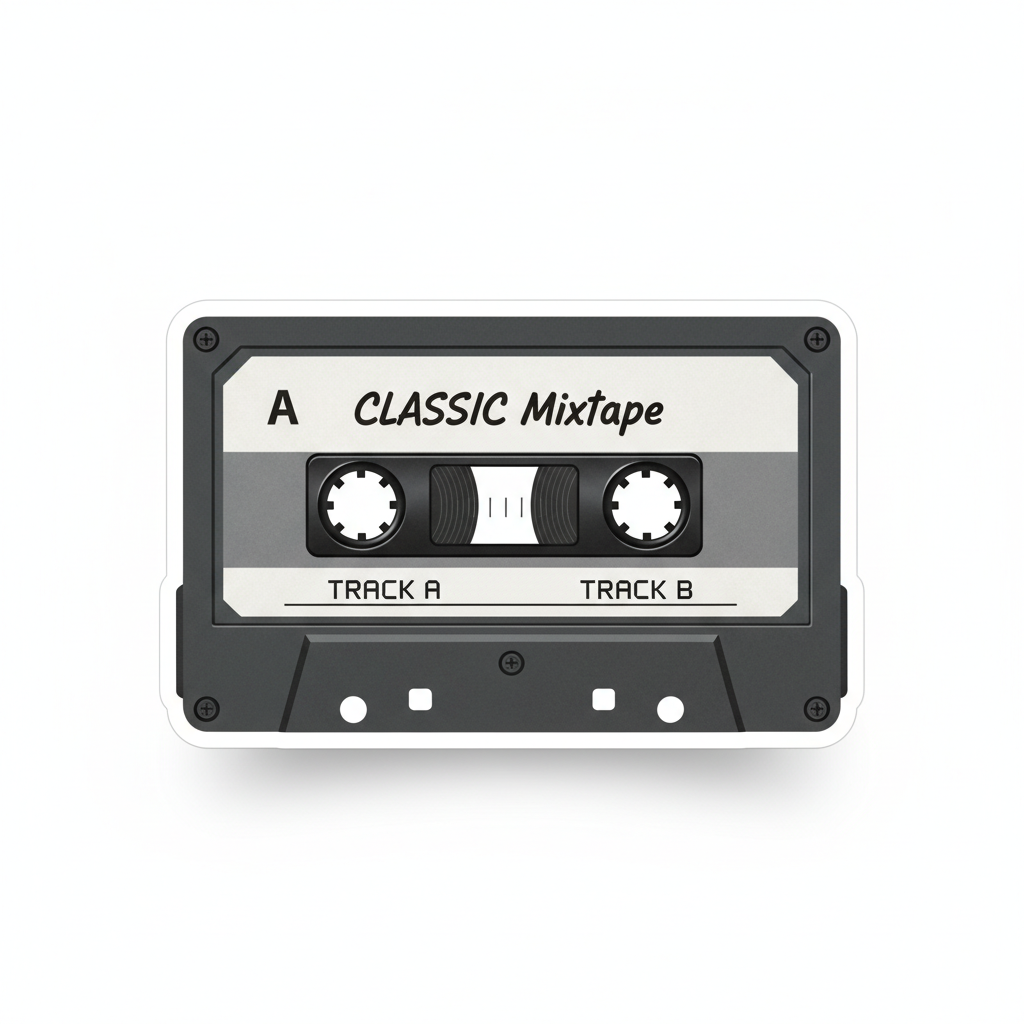 Classic Cassette Tape Sticker