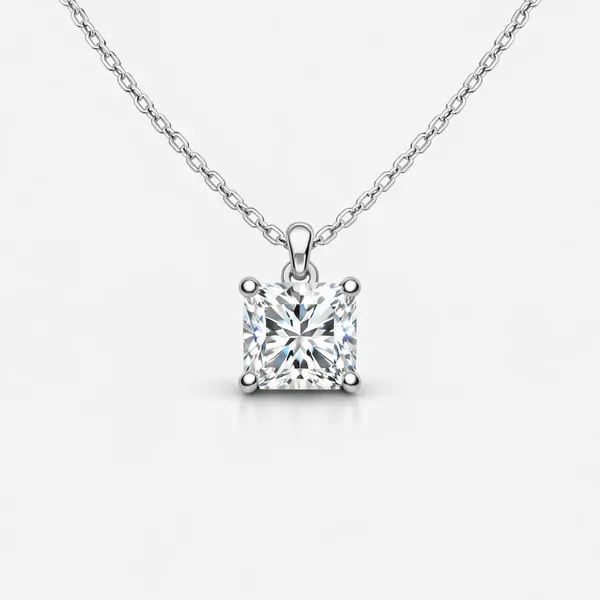 Radiant Solitaire Diamond Necklace