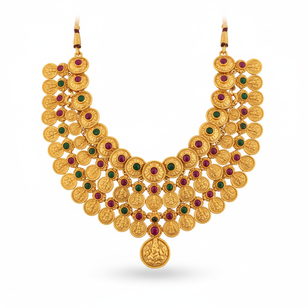 Traditional Kerala Kasumala Gold Necklace