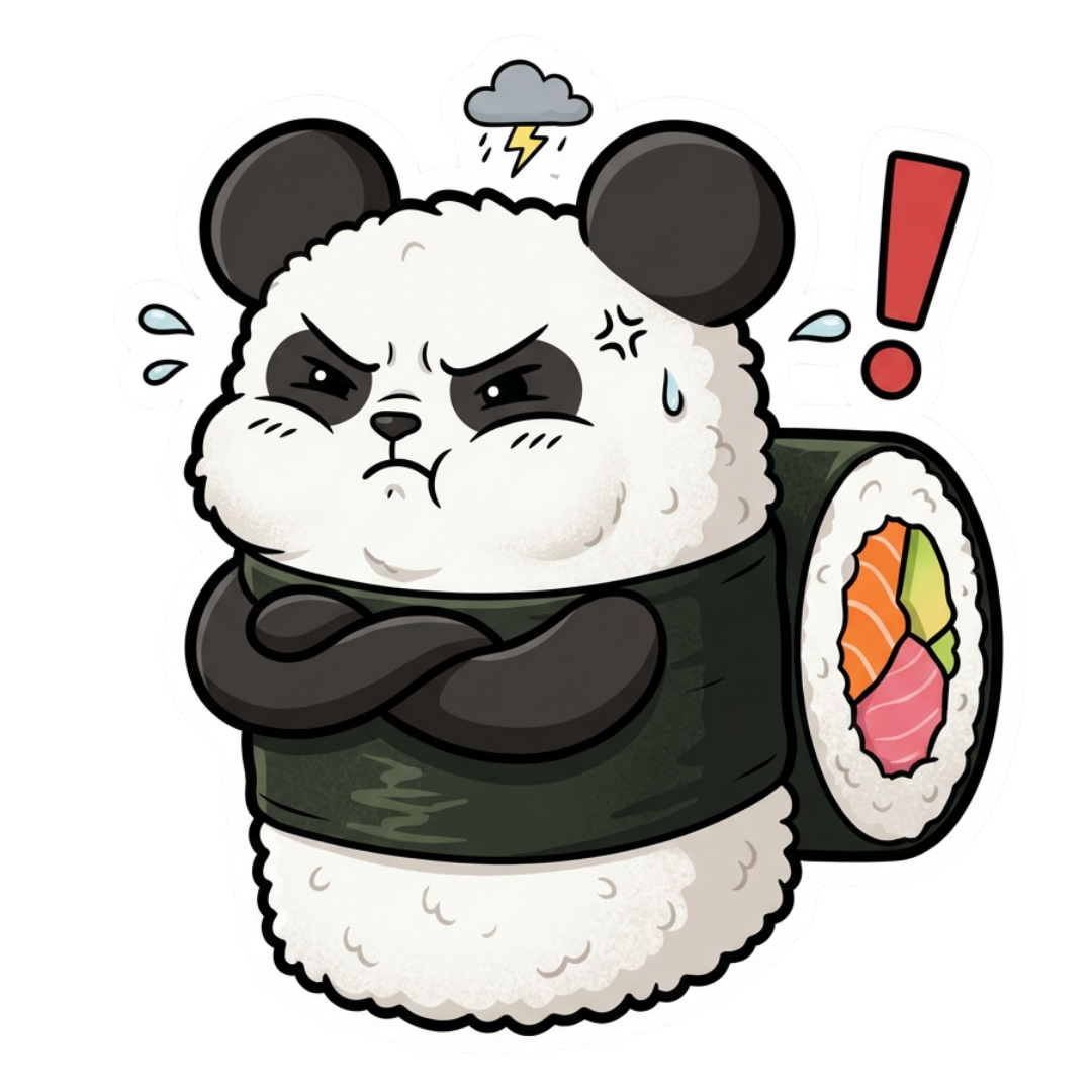 Grumpy Sushi Panda